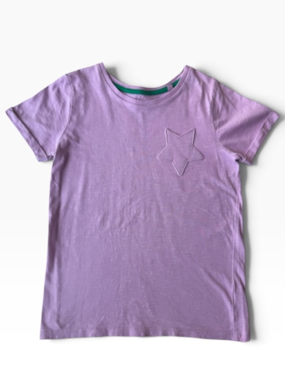 Mini Boden Girls Lilac Star Applique T-Shirt Size 9-10 Years